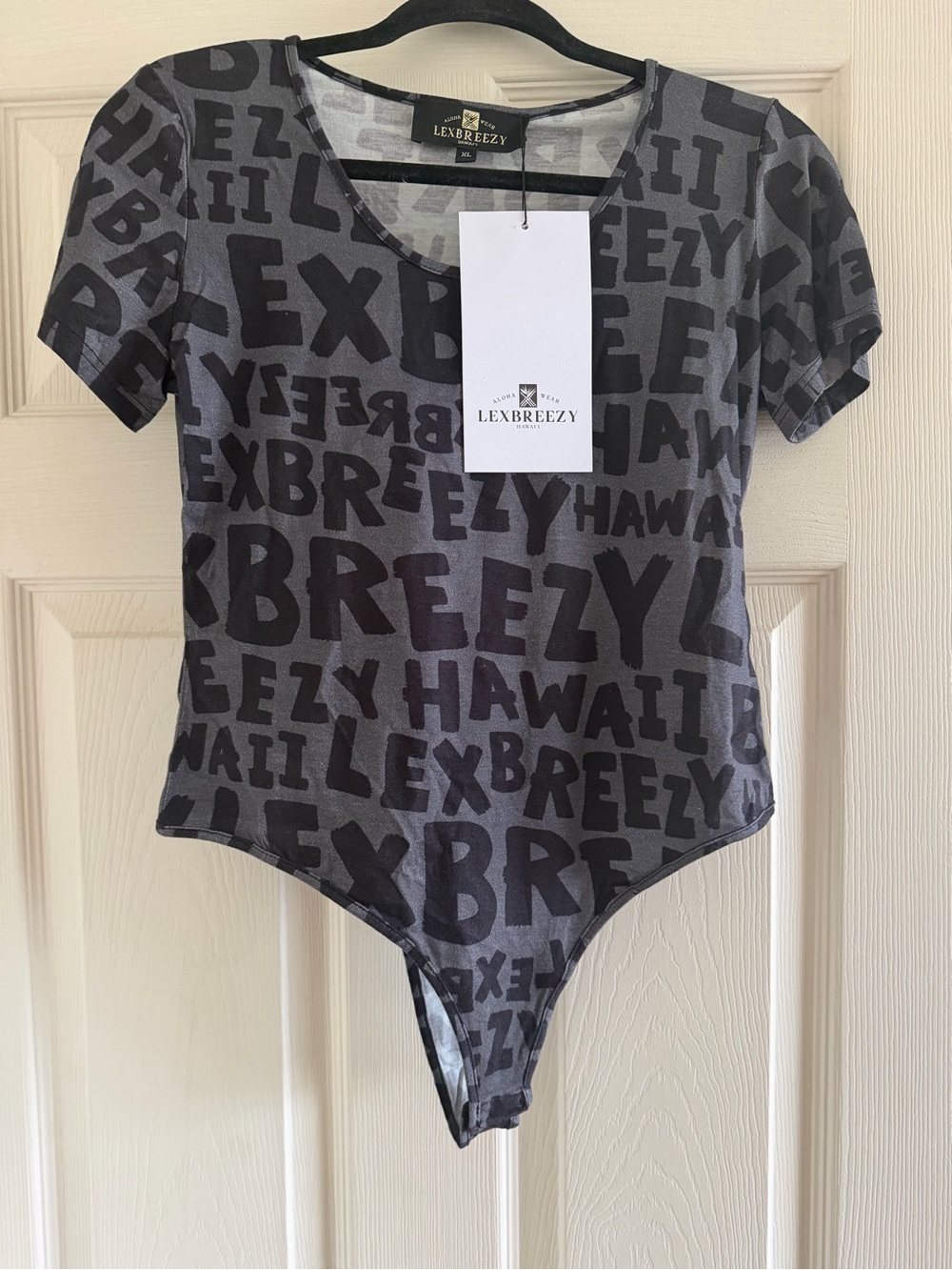 LEXBREEZY Grey & Black Logo Bodysuit